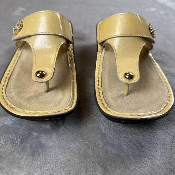 Alegria CARINA Cream Patent Leather Toe Wedge Sandals EU Sz 37 US 7-7.5 CAR-7705 - Picture 3 of 8